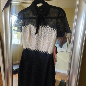 Sandro Black and White Lace Mini